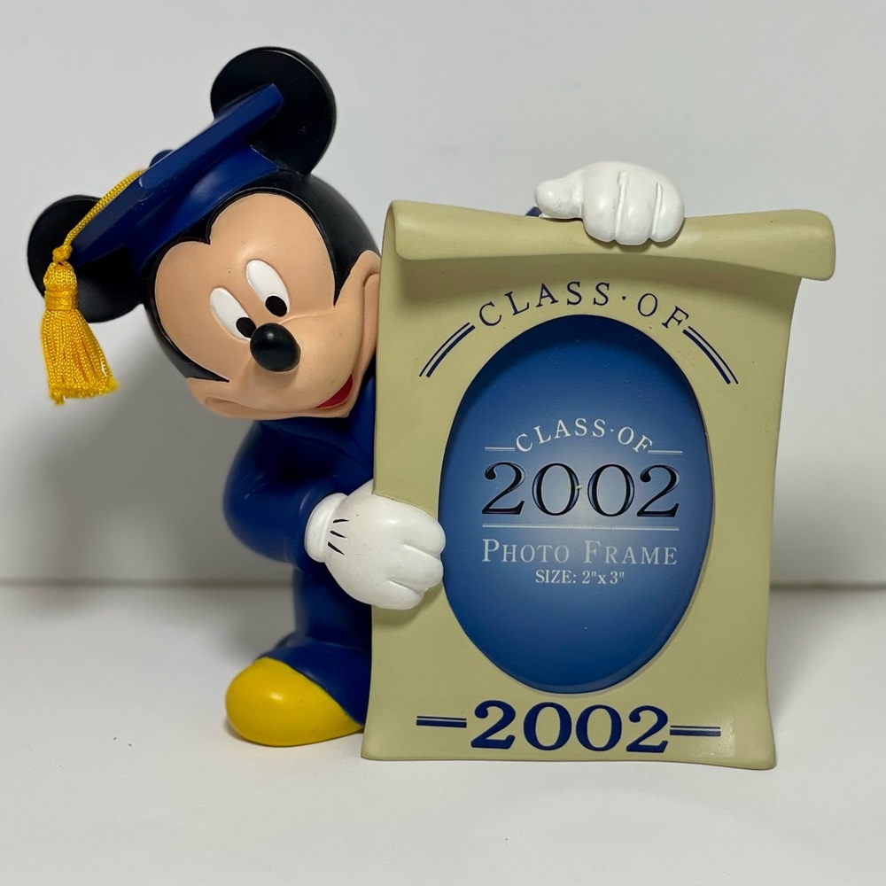 Vintage Disney Mickey Mouse Ceramic Picture Frame CLASS OF 2002 Graduation